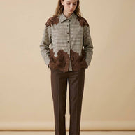 Cotton shirt with lace inserts
