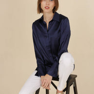 Léa satin shirt (S-M-L-XL) FW26 - CK08091: Black / 1S-1M-1L-1XL