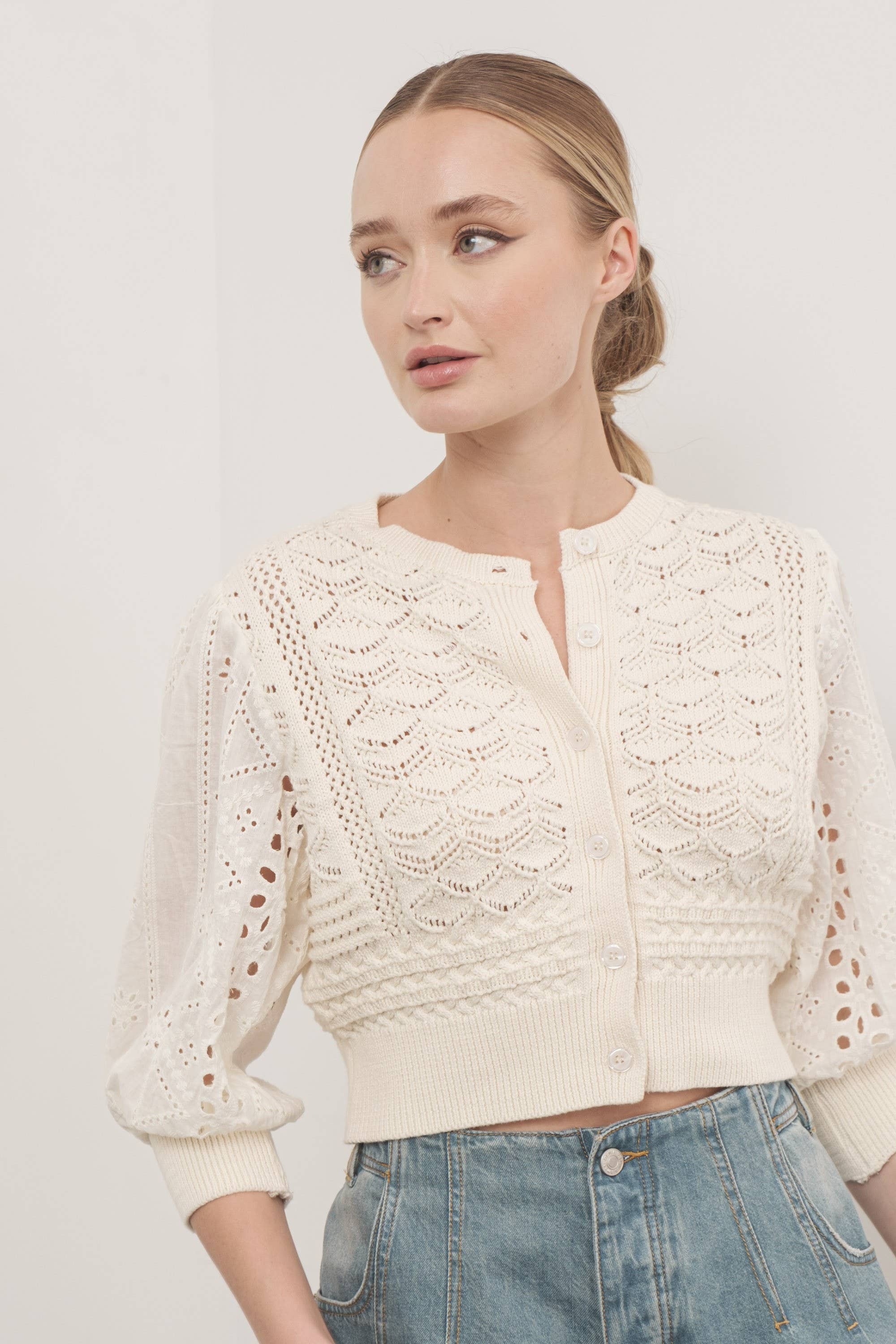 HENDRY 3/4 SLEEVES CARDIGAN ￼