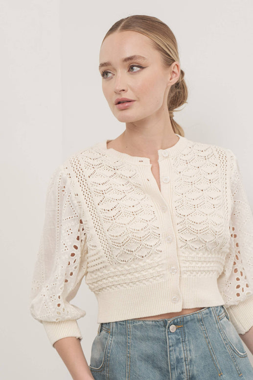 HENDRY 3/4 SLEEVES CARDIGAN ￼