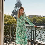Loose fit printed shirt dress