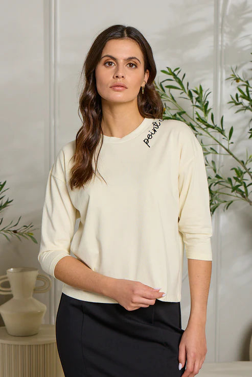 Embroidered Tee-Point - Fringe Boutique