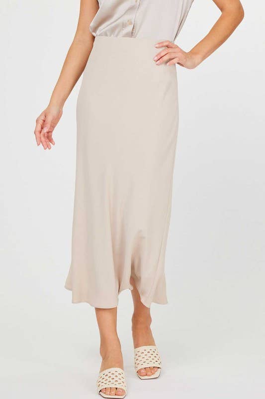 Slip Maxi Skirt Light Taupe