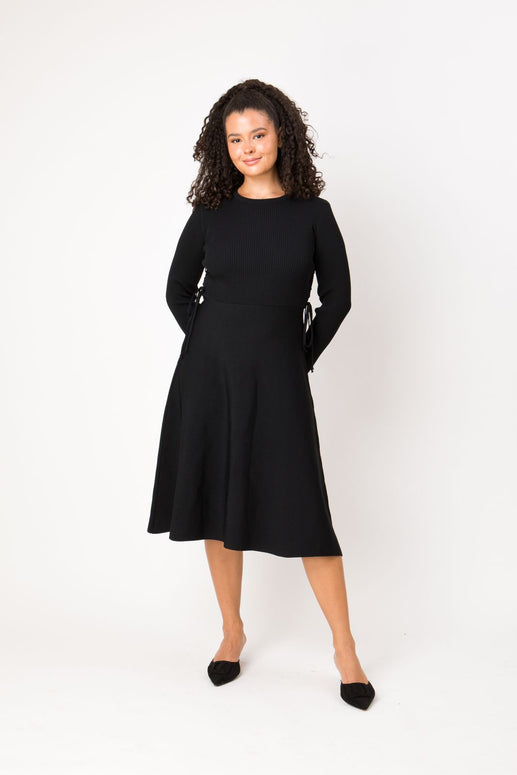 knit side tie dress- lunella