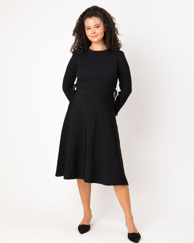 knit side tie dress- lunella