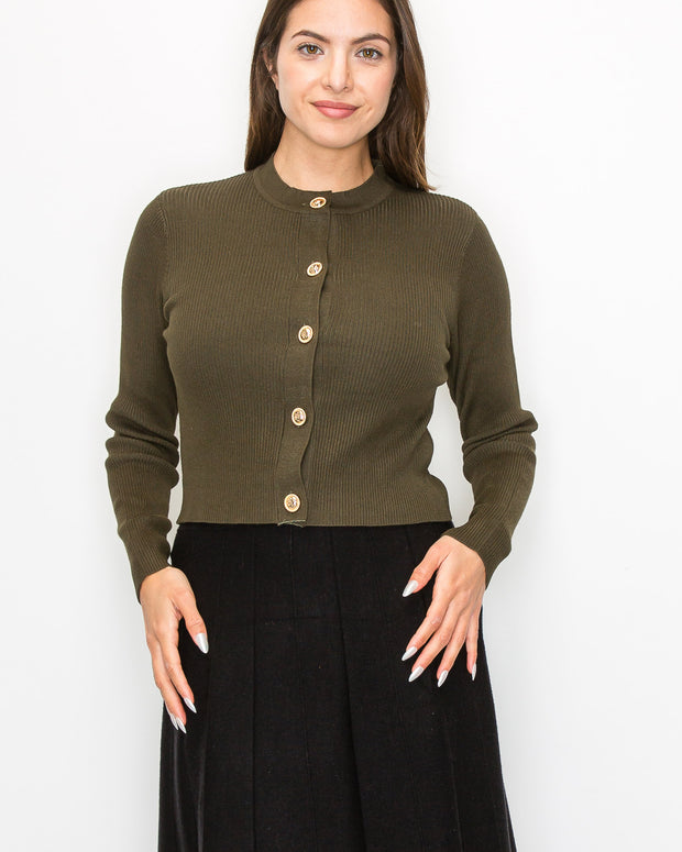 Gold Button Cardigan-YAL - Fringe Boutique