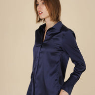 Léa satin shirt (S-M-L-XL) FW26 - CK08091: Black / 1S-1M-1L-1XL