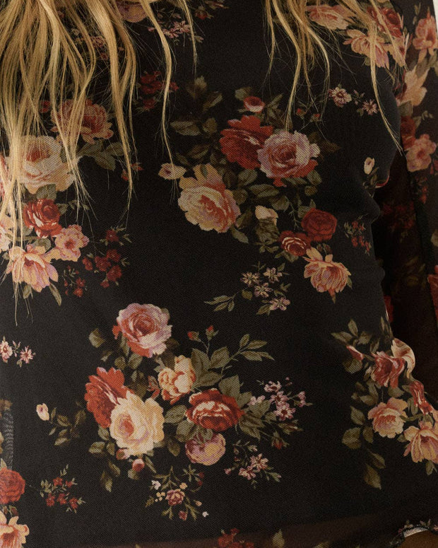 Floral Mesh handkerchief top