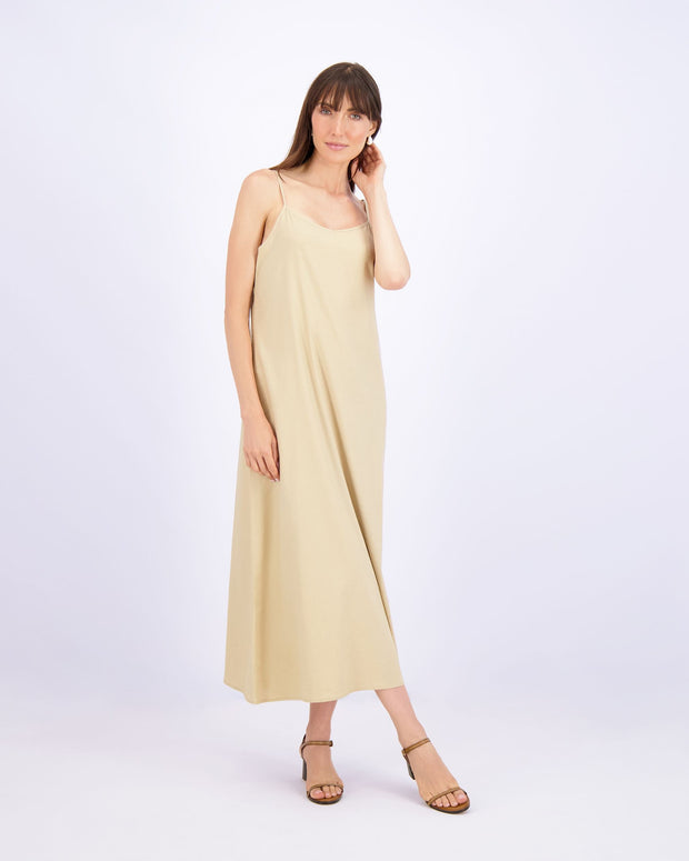 Linen A-line Slip Dress - Fringe Boutique