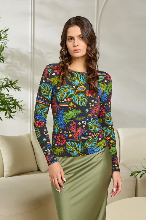 Printed Crew Tee-Point - Fringe Boutique