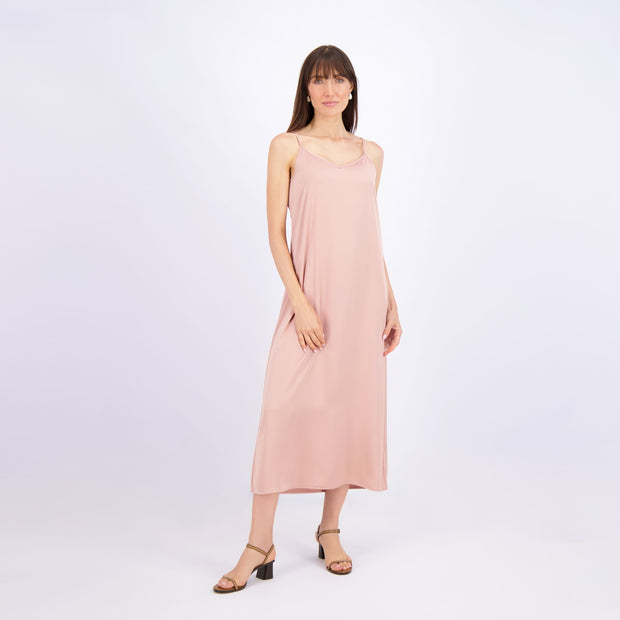 Point Satin A-Line Slip Dress